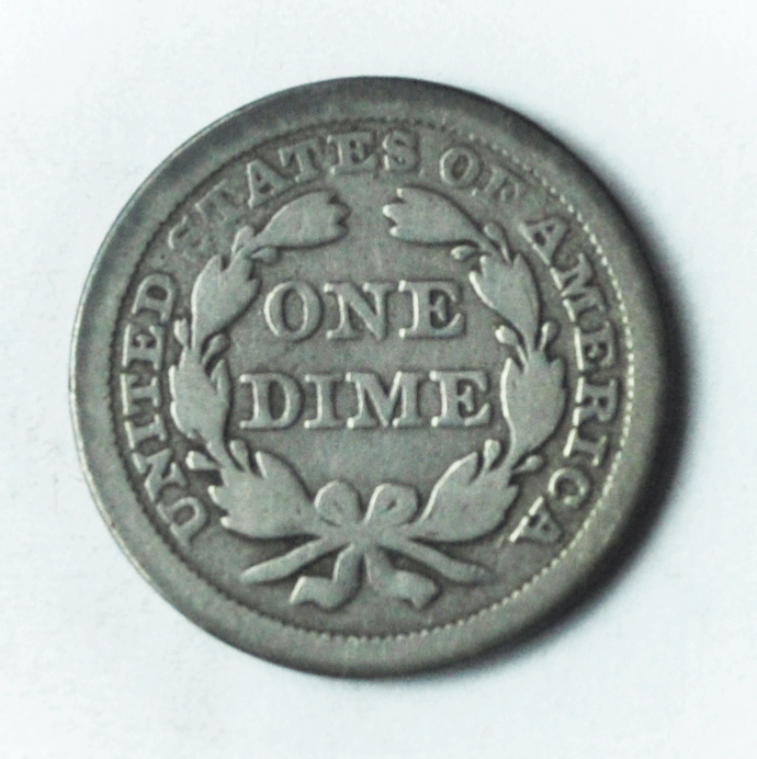 1854 Arrows 10c Seated Silver Dime Ten Cents Philadelphia