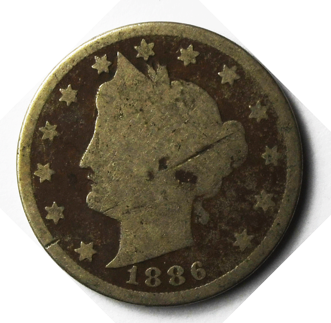 1886 5c V Liberty Nickel Five Cents Rare US Philadelphia