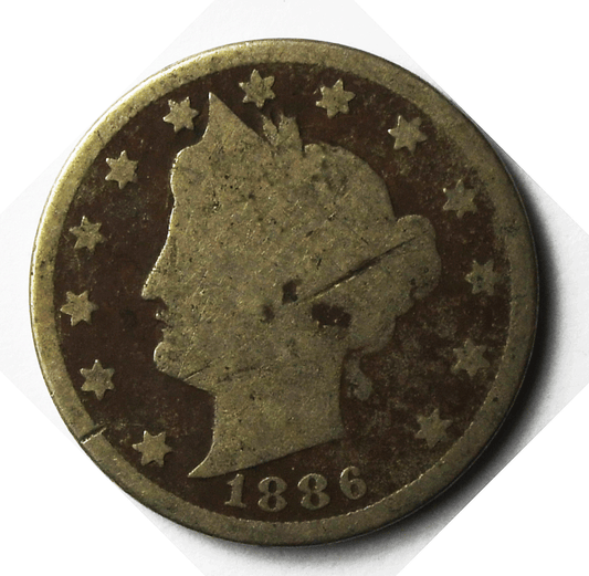 1886 5c V Liberty Nickel Five Cents Rare US Philadelphia