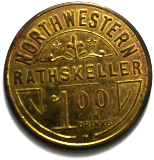 Chicago Northwestern Rathskeller 1.00 in Drinks Token 39mm