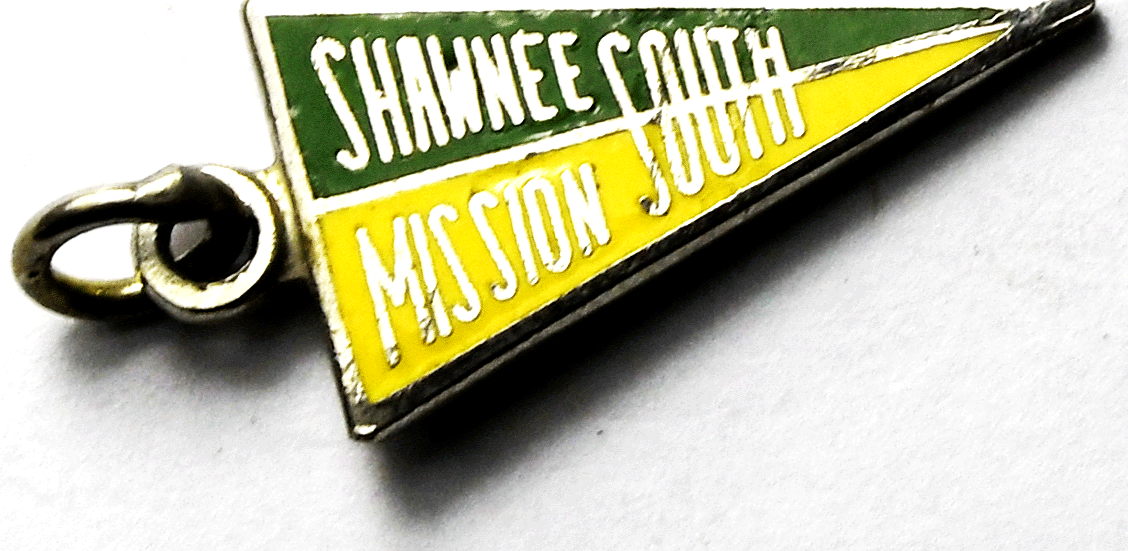Sterling Shawnee Mission South High School KS Enamel Pennant Charm 19mm x 9mm
