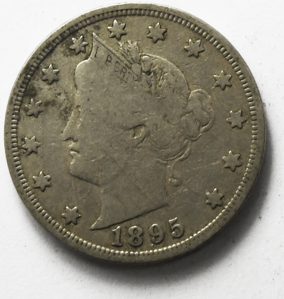 1895 5c V Liberty Nickel Five Cents Rare US Philadelphia