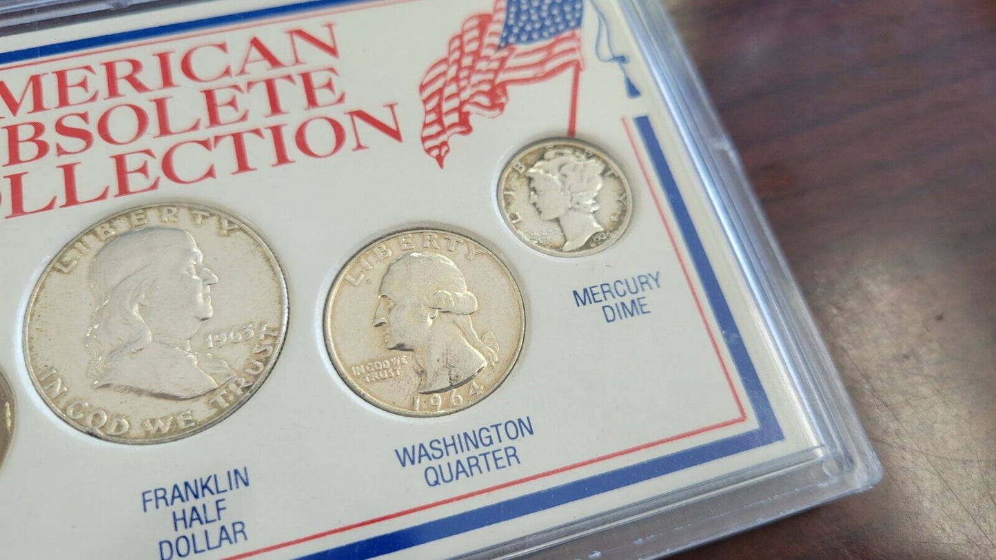 American Obsolete Collection Coins Franklin, Buffalo, Mercury, Steel Penny Set