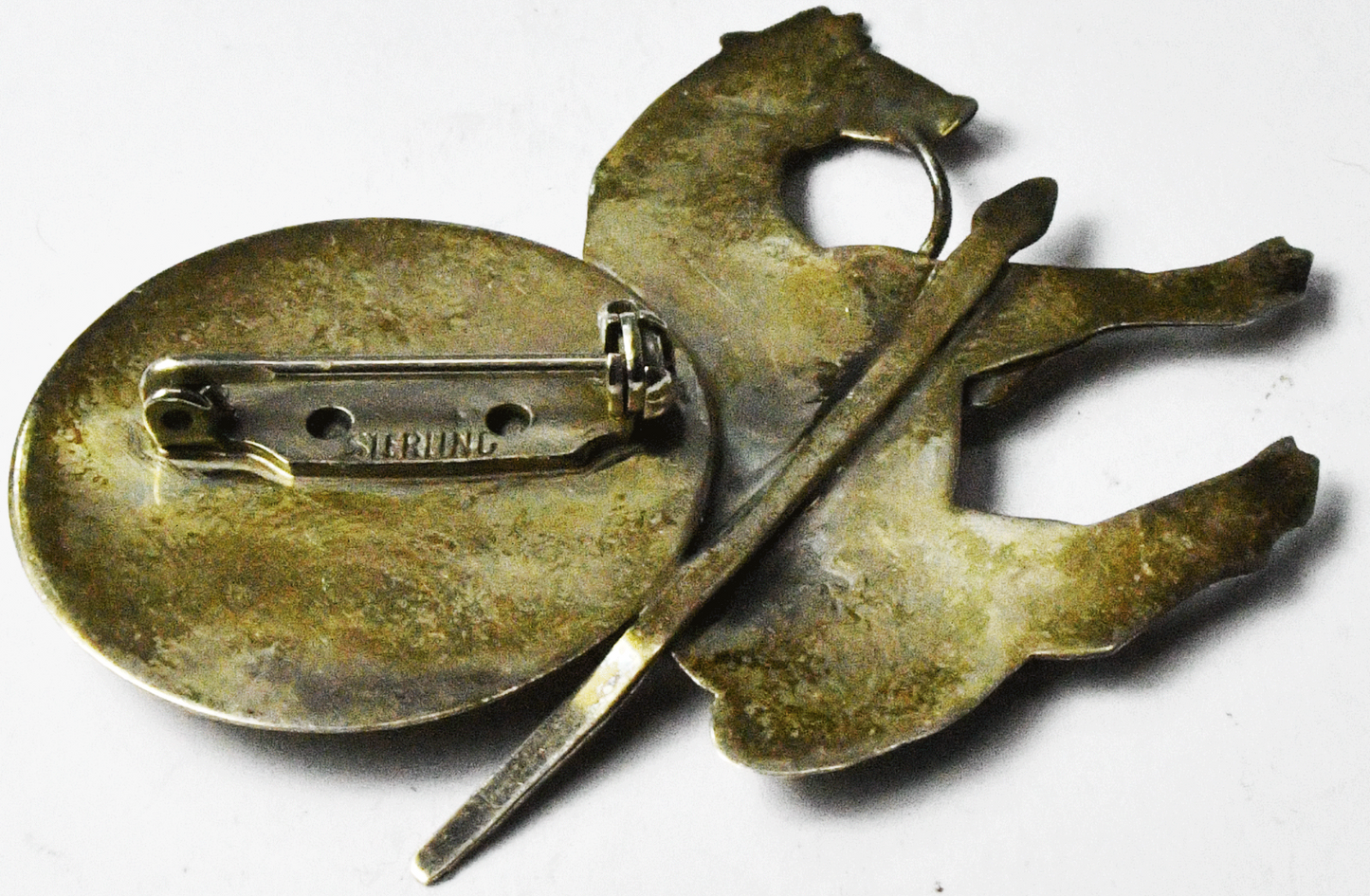 Sterling Silver End of the Trail Fraser Waupun Brooch Pin 40mm  x 48mm