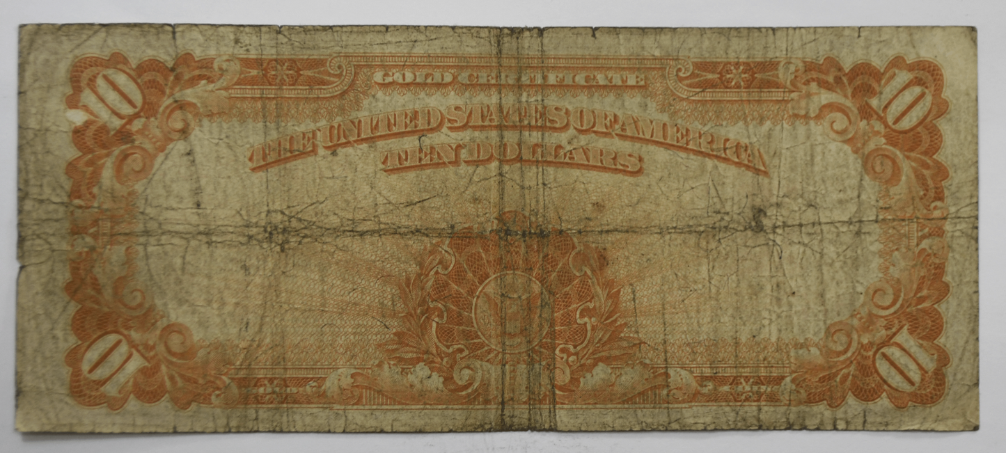 1922 $10 Ten Dollars Gold Certificate Large Note H74046848