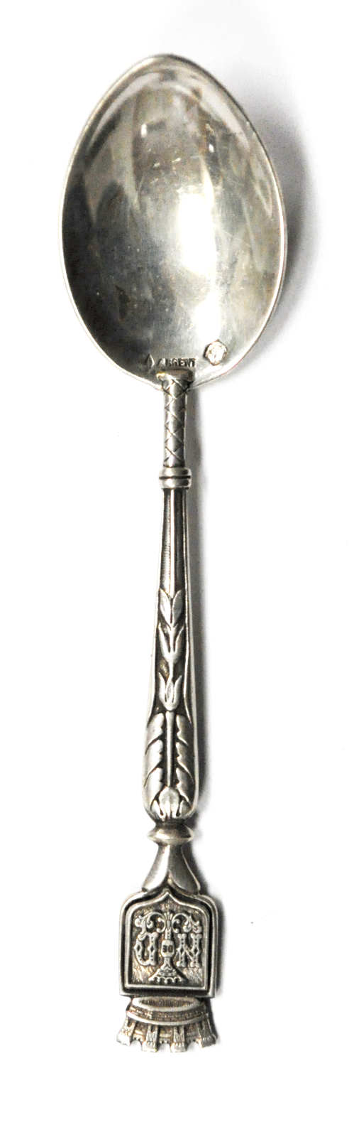 Sterling Silver Lourdes France Souvenir Spoon 4" Crown