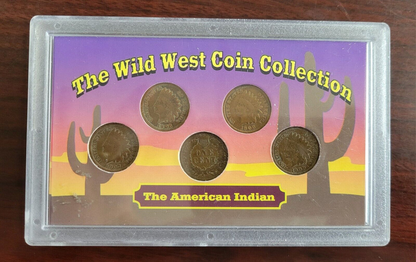 Indian Head Cent Set - The Wild West Coin Collection - 5 Coin Penny Set 1907-08