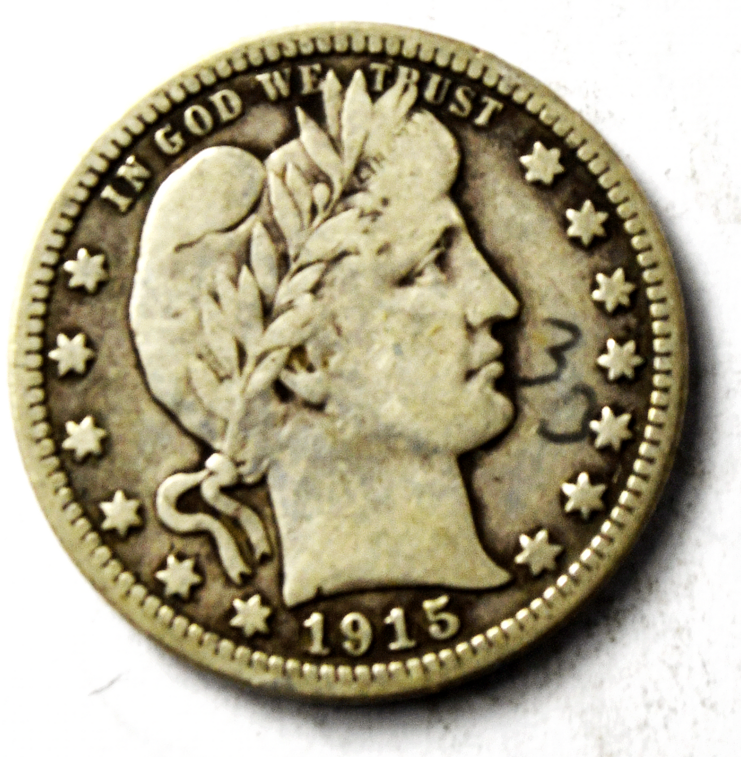 1915 D 25c Barber Silver Quarter Dollar Twenty Five Cents Denver