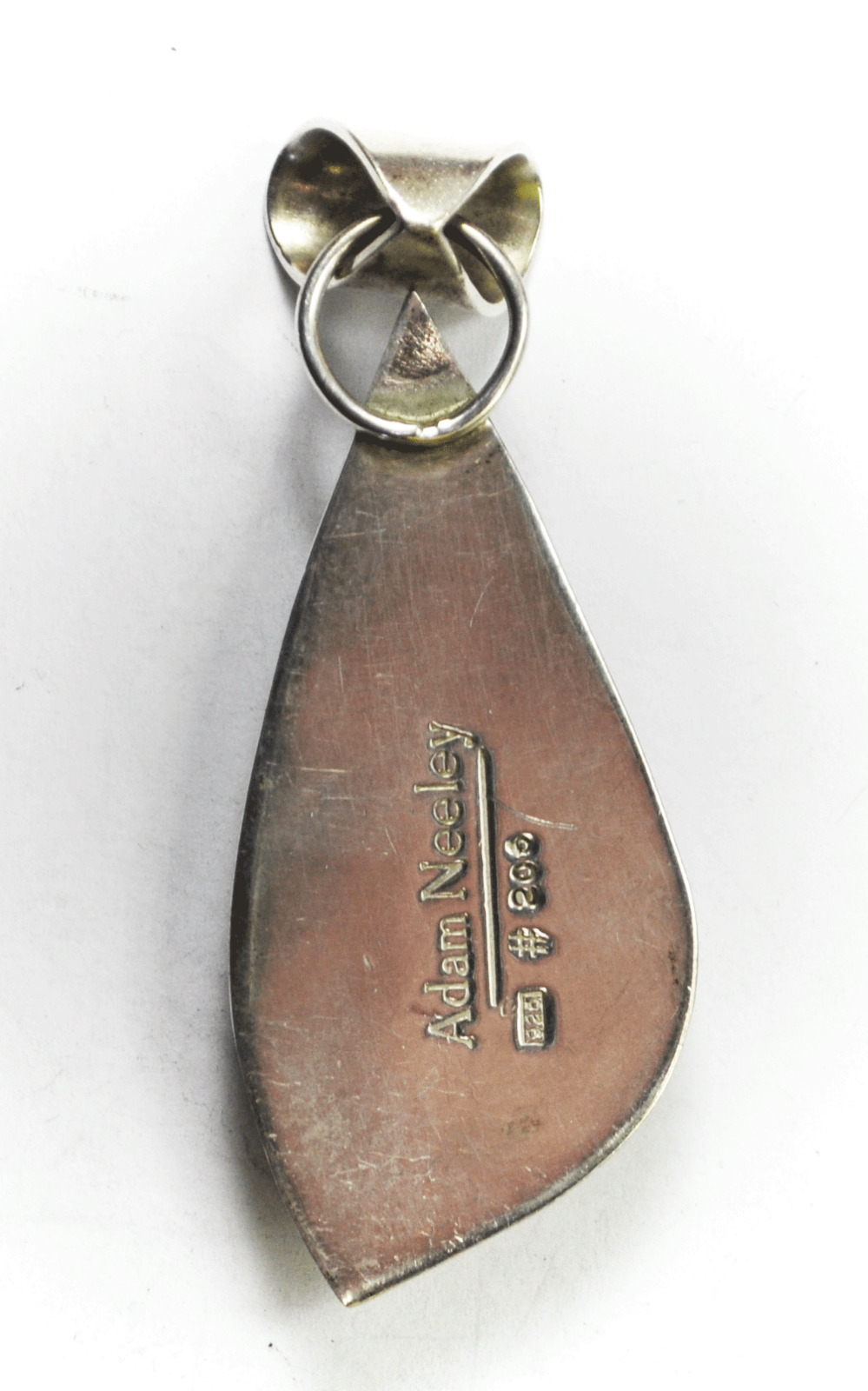 Sterling Silver Adam Neeley Petrified Wood 2 Tone Tiger Stripe Pendant 2.5" #206