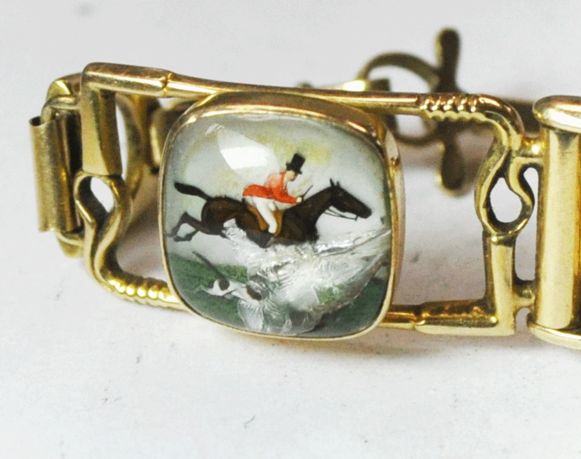 Ladies Abercrombie & Fitch Paul Vallette 17J Wristwatch 14k Fox Hunting 14mm