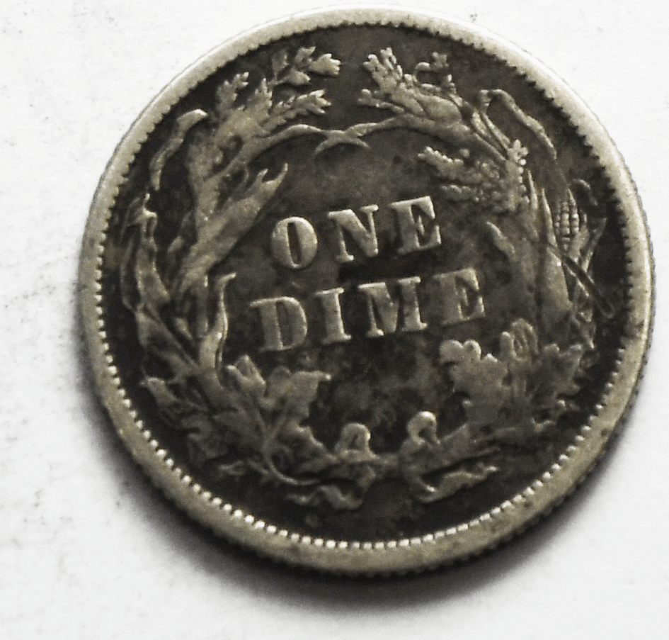 1876 10c Seated Liberty Silver Dime Ten Cents United States Philadelphia Type 2