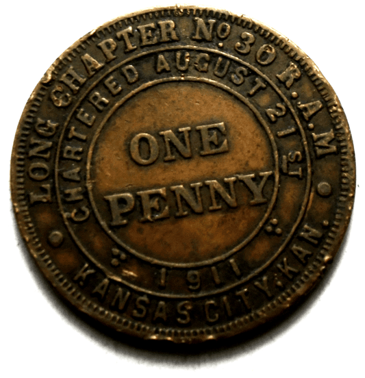 Kansas City Masonic Copper Penny 31mm Chapter 30