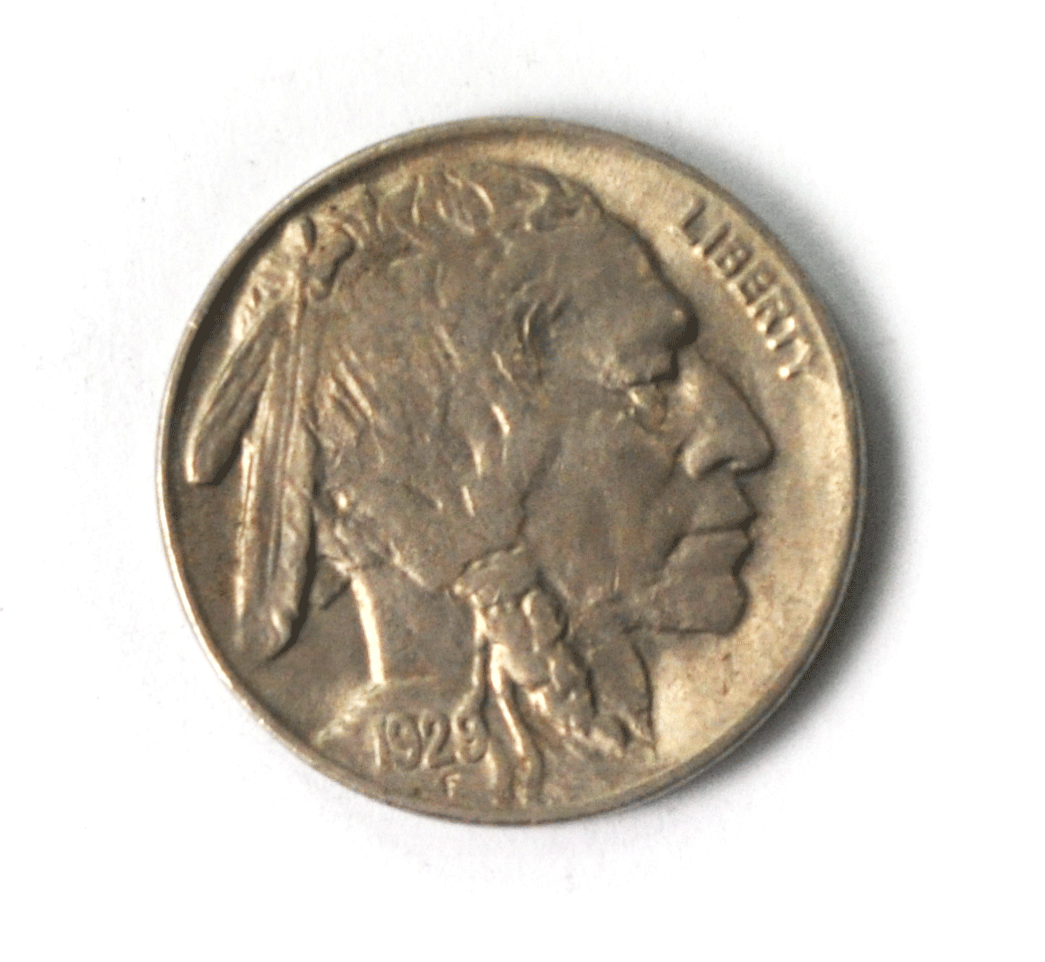 1929 S 5c Buffalo Nickel Five Cents San Francisco AU