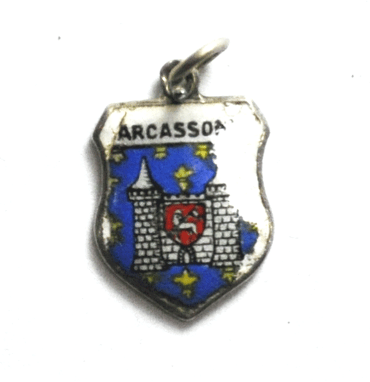 Vintage 935 Silver Antiko 15mm x 10mm Charm Carcassonne France Damaged