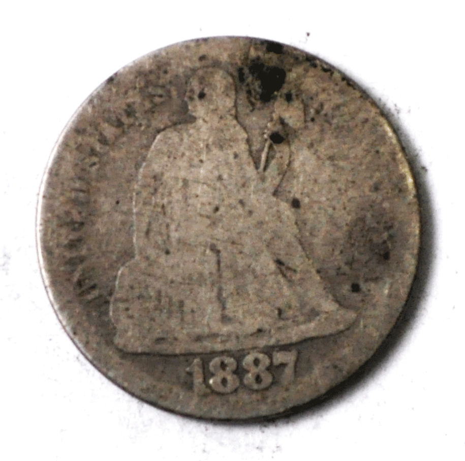 1887 10c Seated Liberty Silver Dime Ten Cents US Philadelphia