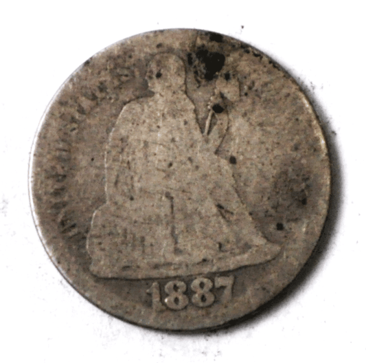 1887 10c Seated Liberty Silver Dime Ten Cents US Philadelphia