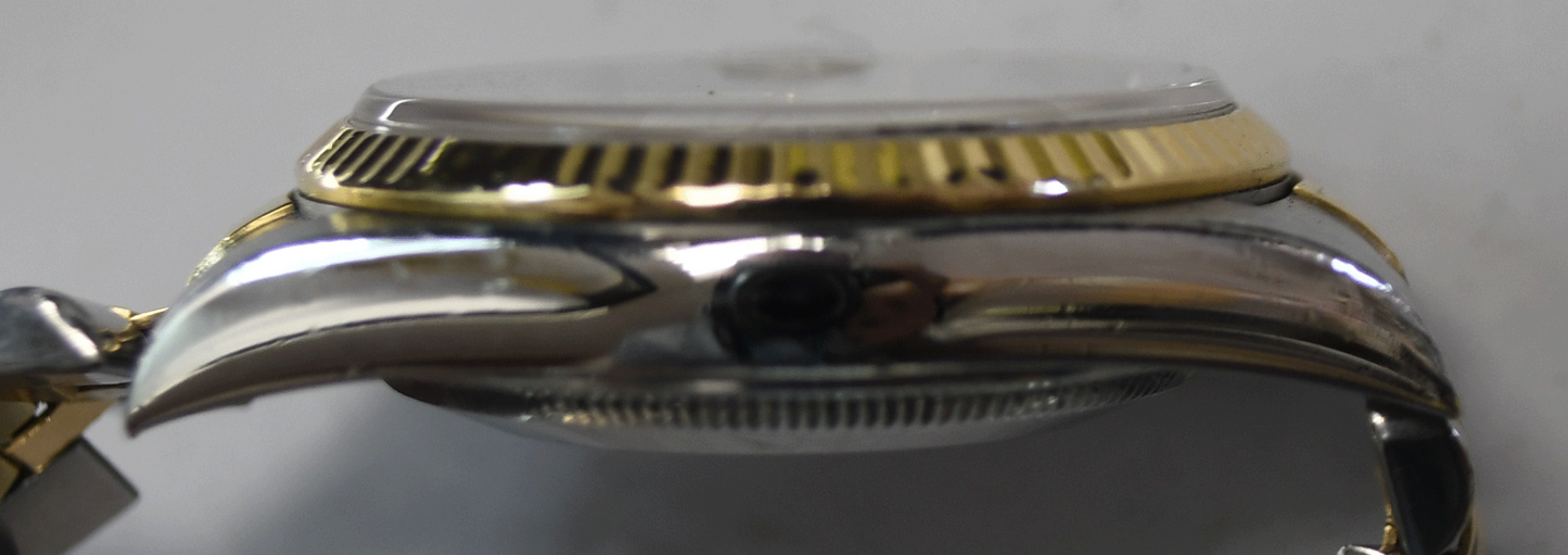2001 Men's Rolex Datejust 16233 White Stick 36mm 18k No Holes 3135