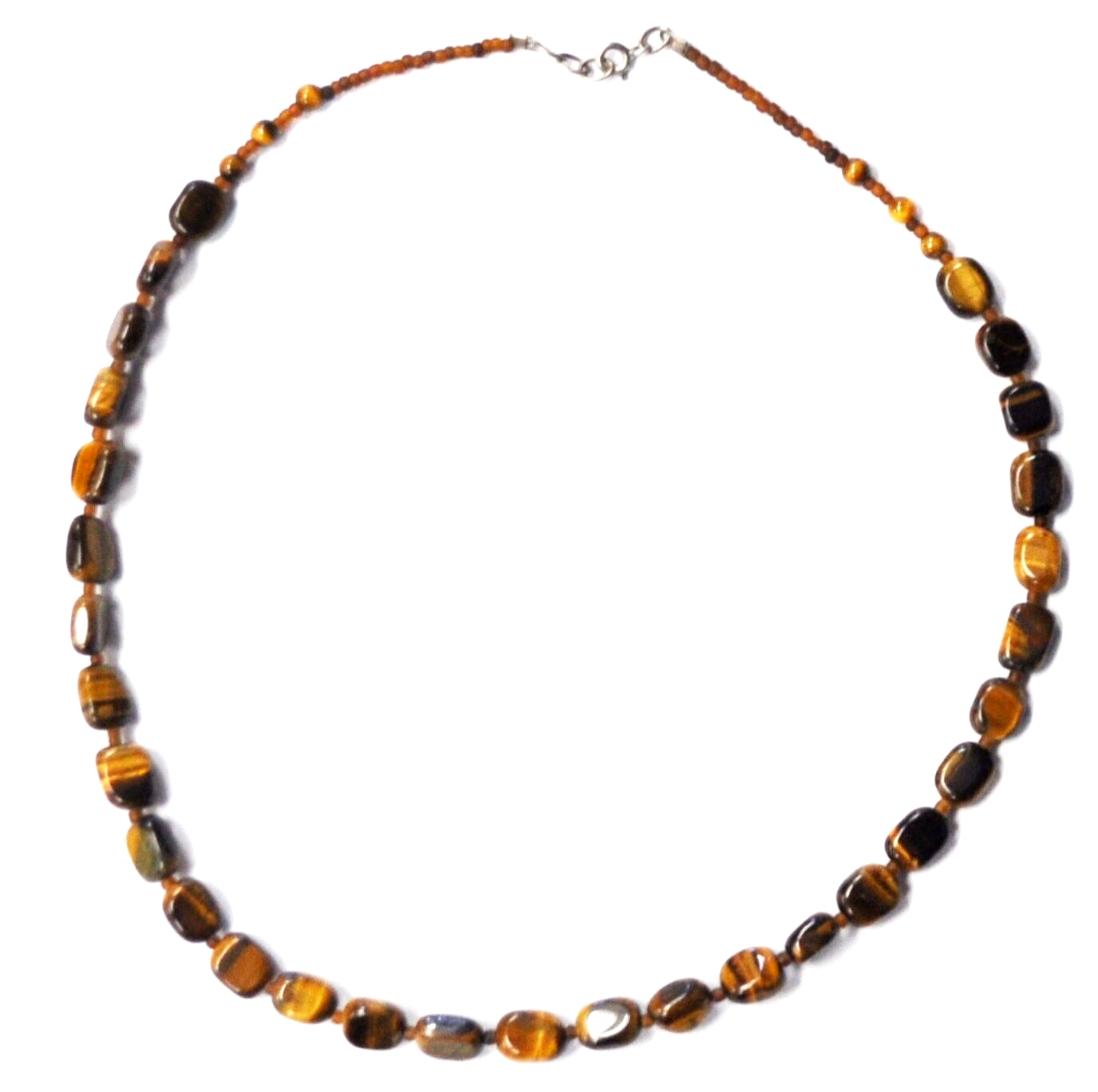 Sterling Silver Tigers Eye Bead 17" Necklace 7mm