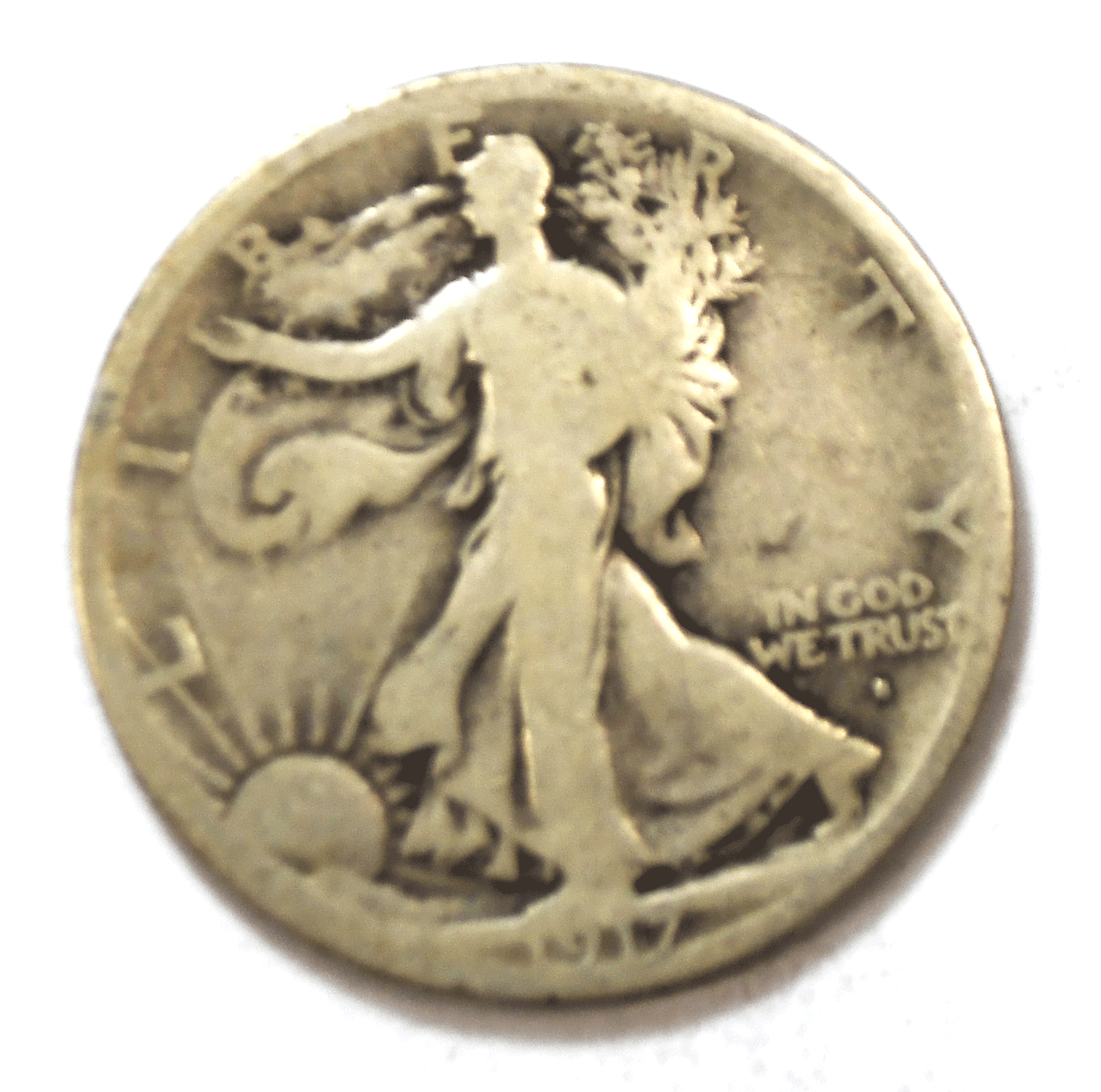1917 SO 50c Walking Liberty Silver Half Dollar Fifty Cents San Francisco Obverse