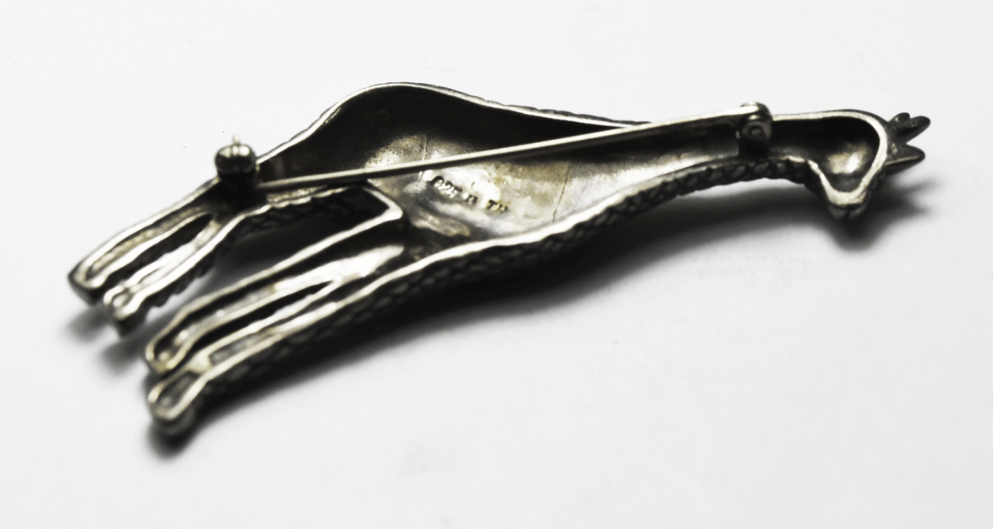 Sterling Silver Giraffe Brooch Pin 66mm x 23mm