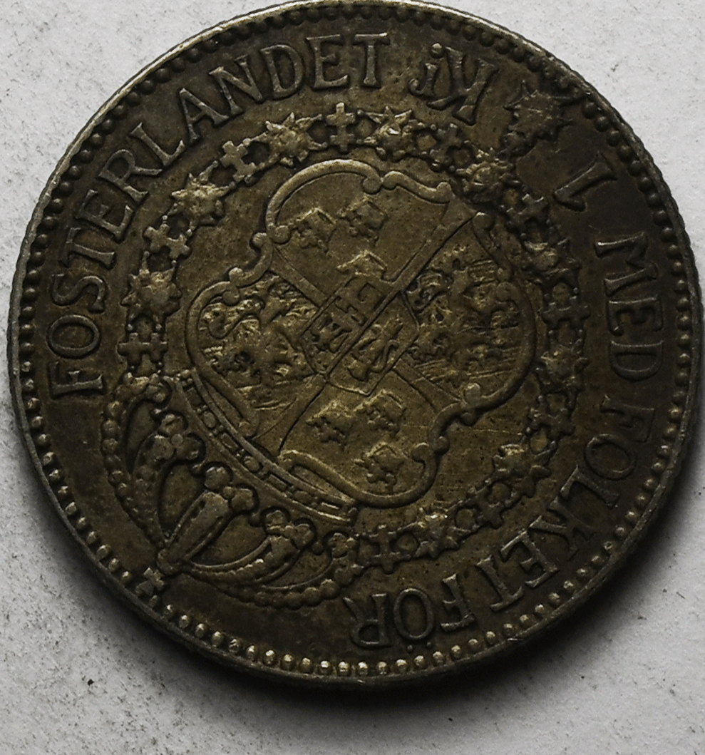1916 Sweden Krona Silver Coin