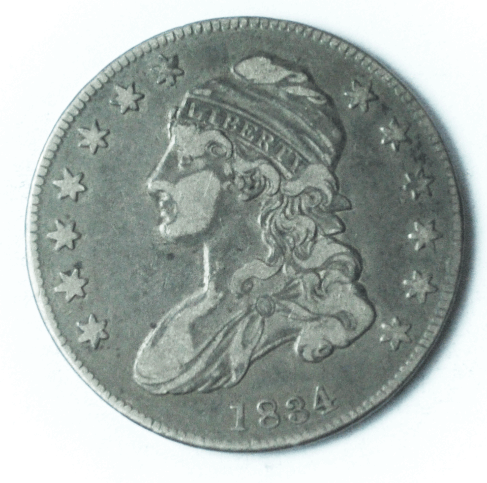 1834 Small Date Letter 50c Capped Bust Silver Half Dollar Fifty Cents O-121