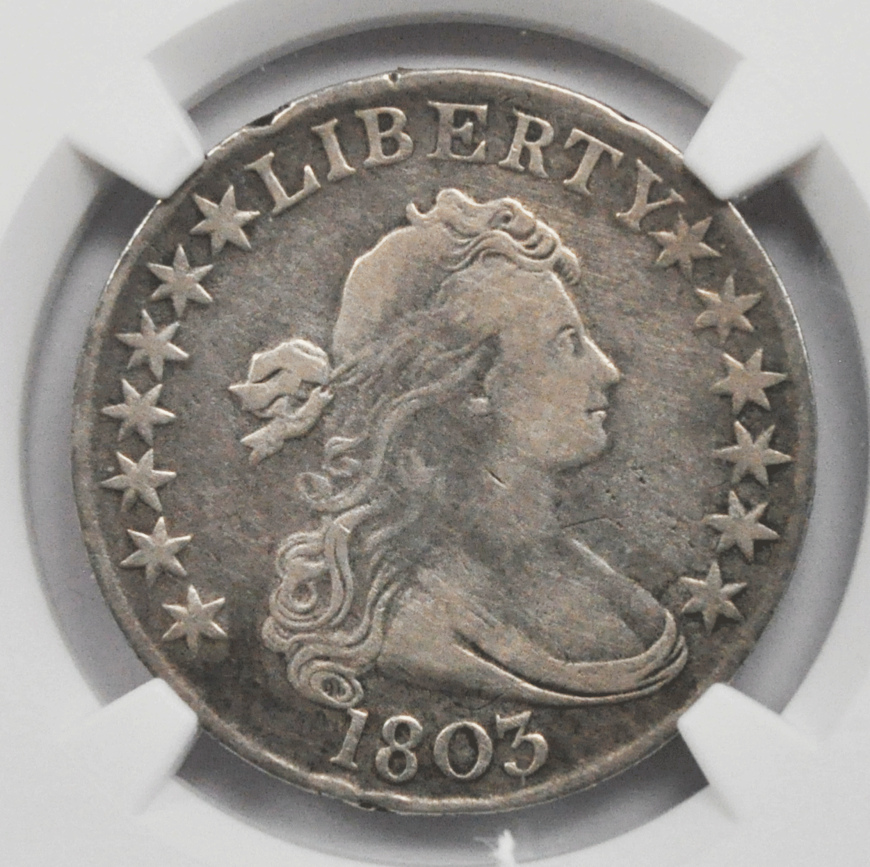 1803 50c Draped Bust Silver Half Dollar NGC XF Details O-103 Lg 3 Rev Stars