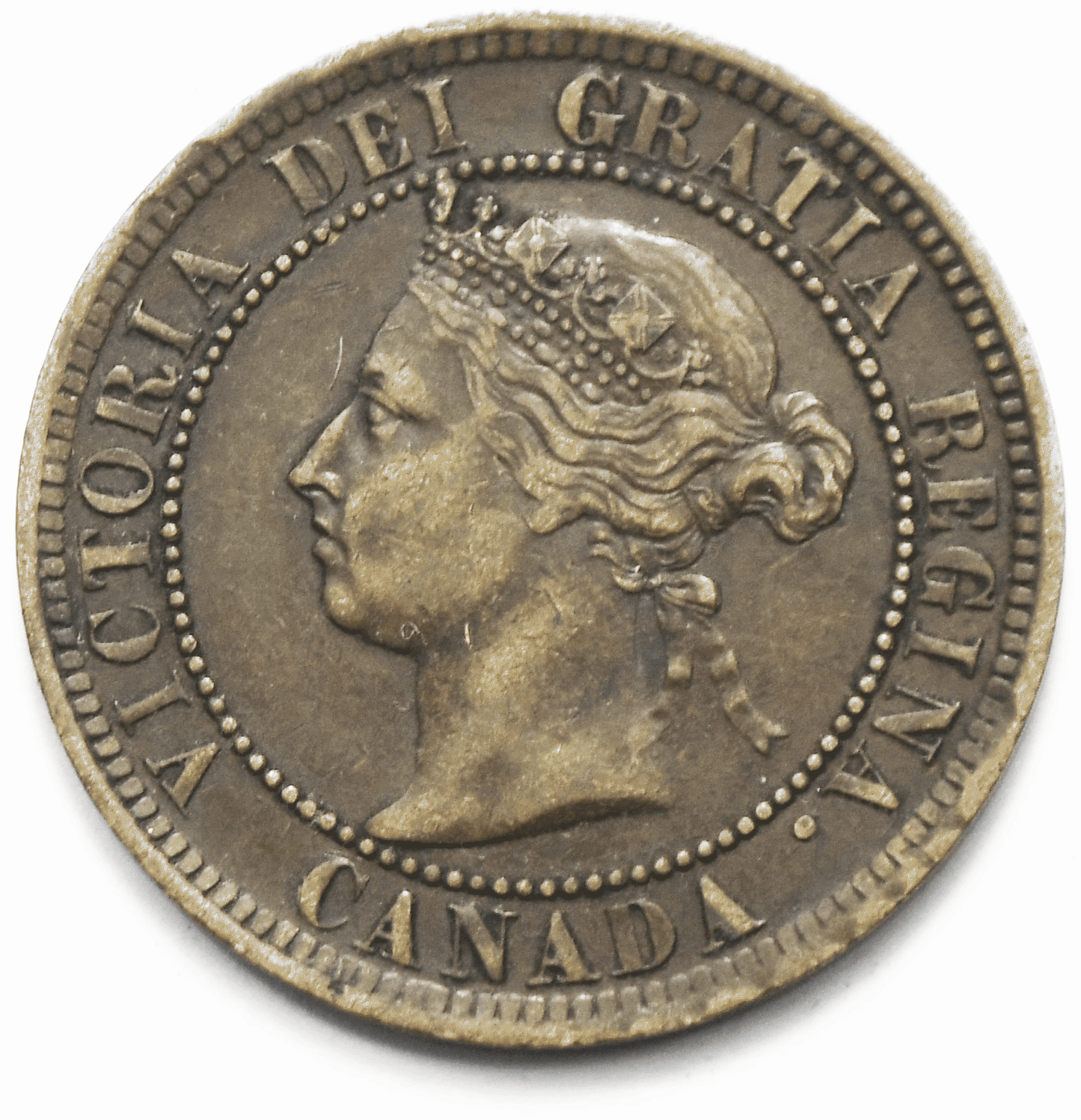 1891 1c Canada Large One Cent Penny KM#7  Small Date Large Leaves