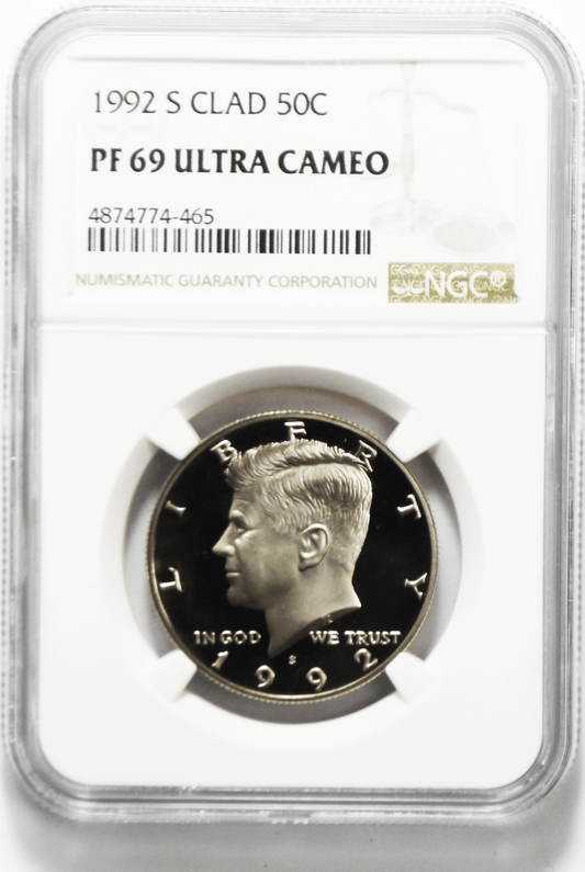 1992 S 50c Kennedy Half Dollar NGC PF69 Ultra Cameo Proof San Francisco