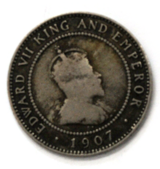 1907 Jamaica 1/2 Half Penny Copper Nickel Coin KM# 22 Low Mintage