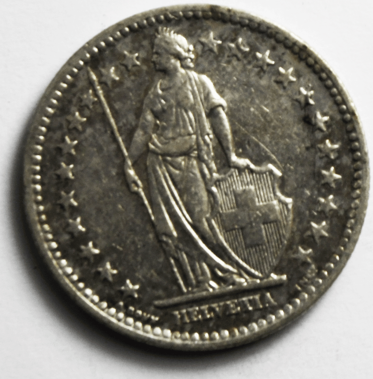 1944 B Switzerland Two 2 Francs KM# 24 Silver Coin