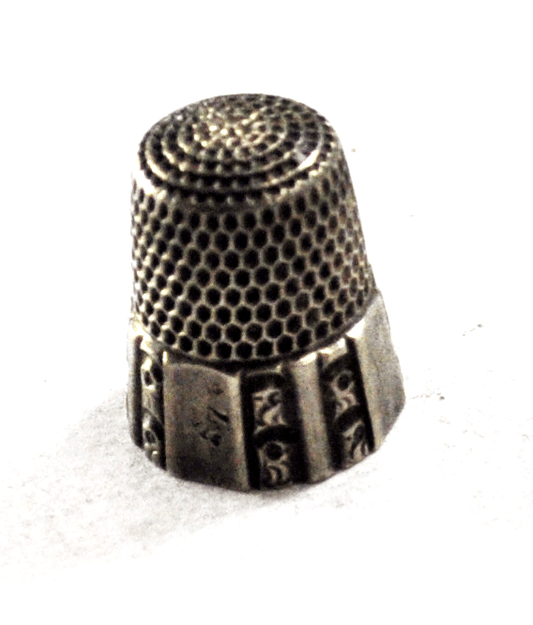 Sterling Silver Owl Stripe 7 Sewing Thimble 16mm x 19mm