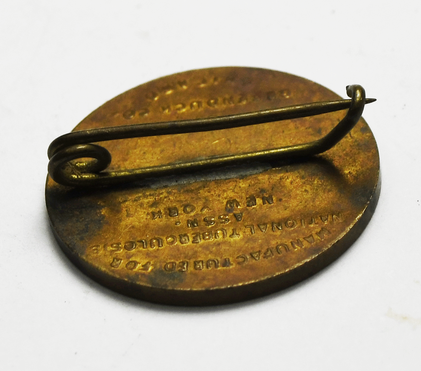 1920 Red Cross Modern Health Crusader National Tuberculosis Brass Pinback 22mm