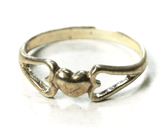 Sterling Silver Shubes Heart in Hearts 5mm Ring Size 7