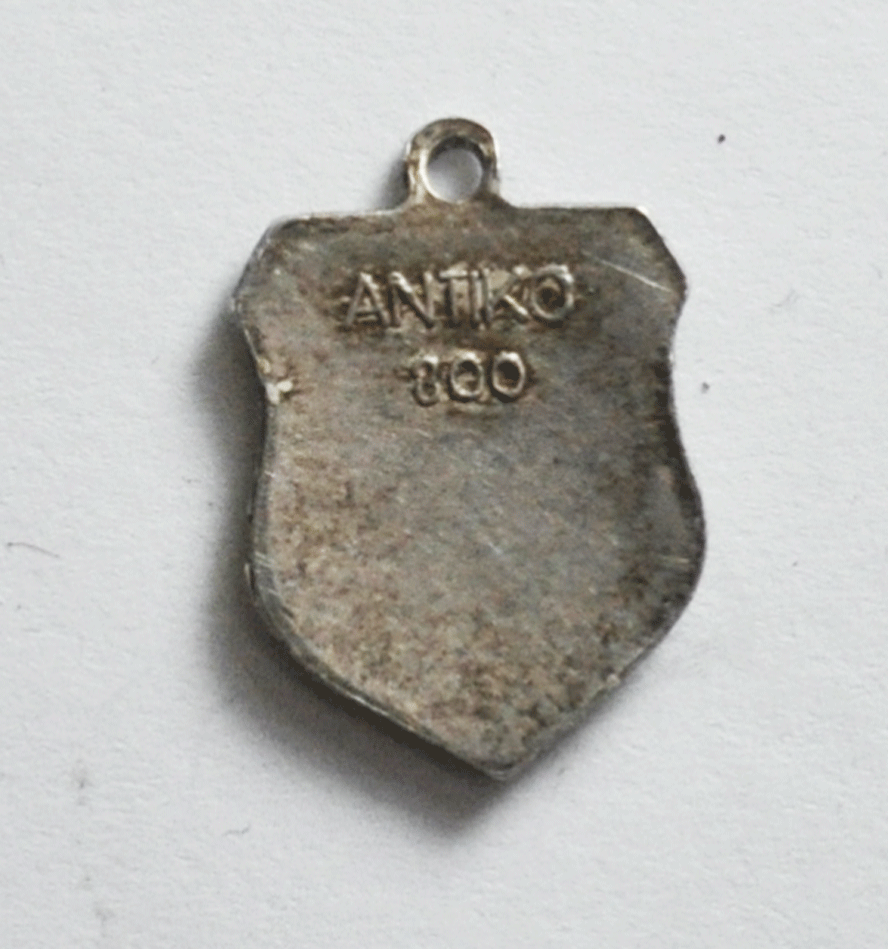 Vintage 800 Silver Antiko Enamel Charm 15mm x 10mm Cattle Cow Bull
