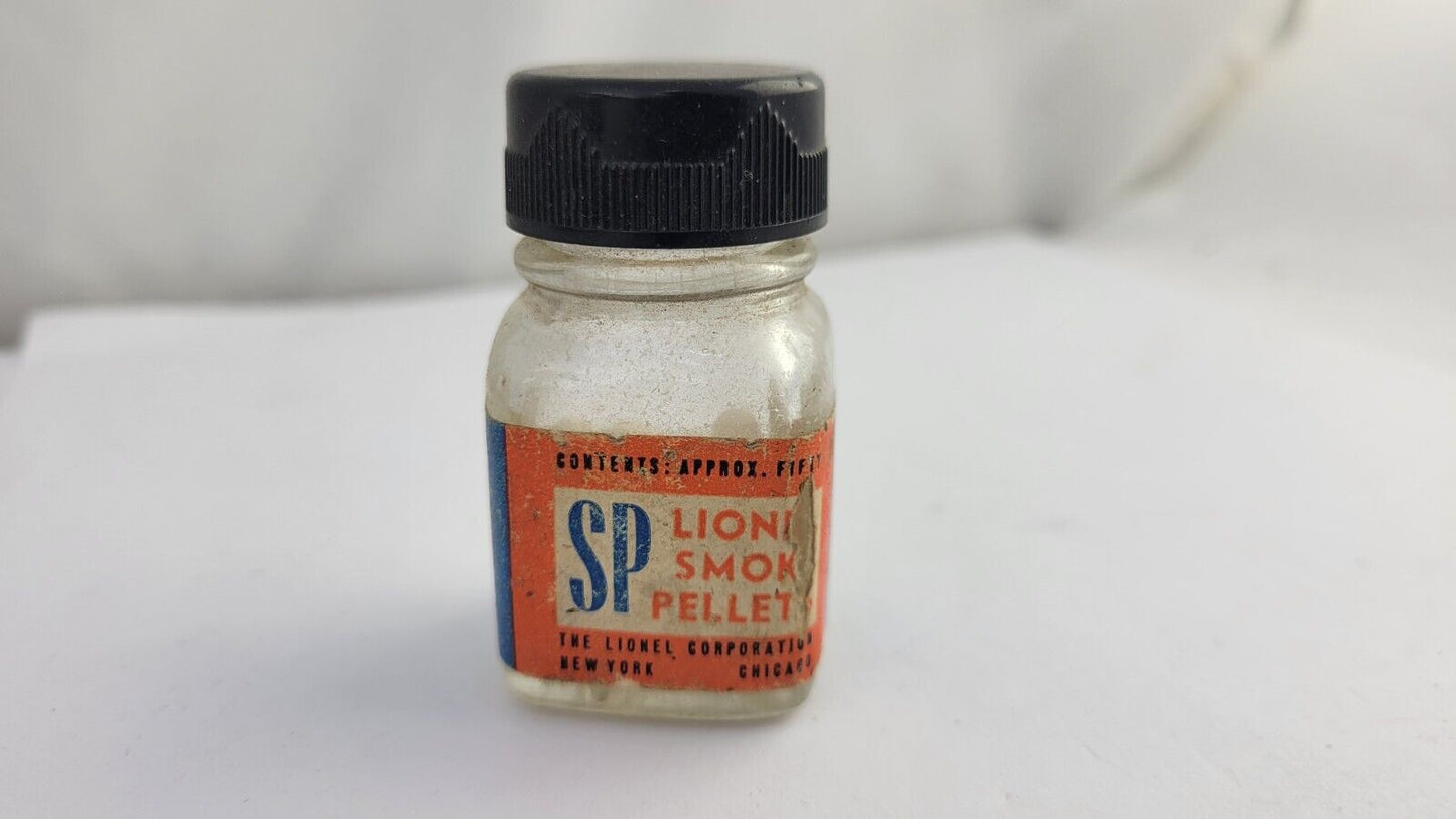 Lionel Postwar Original SP Smoke Pellets In Orange Label Bottle - Opened