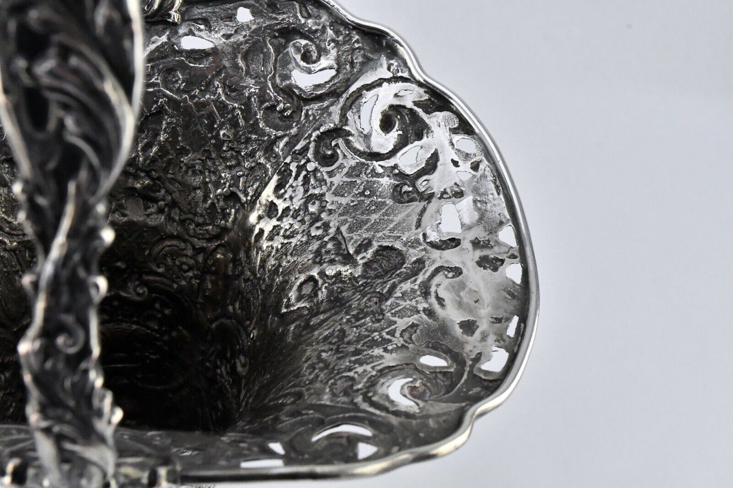 E.G Webster & Son Baroque Flute Style Cherub Ornate Repousse Vase 13 1/2"