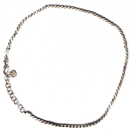 Sterling Silver S Link Heavy 3mm x 3mm Necklace 18"   33g Teardrop Tag