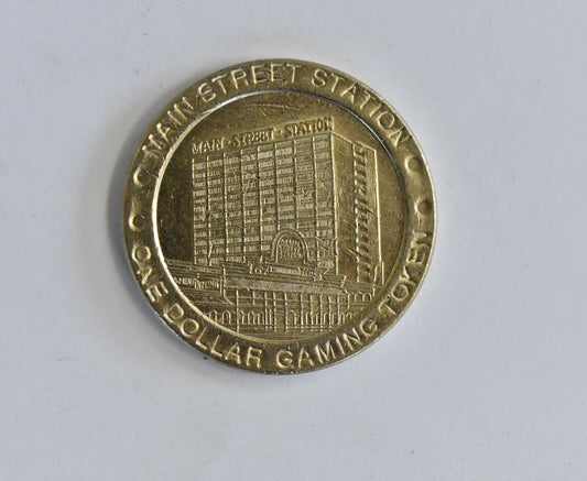 Vintage Mainstreet Station Hotel Casino Dollar Slot Gaming Token Las Vegas NV