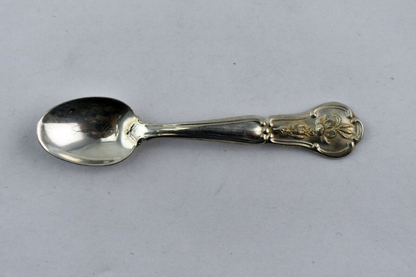 1978 Delaware Franklin Mint Official State Flower Sterling Salt Spoon 2 1/2"