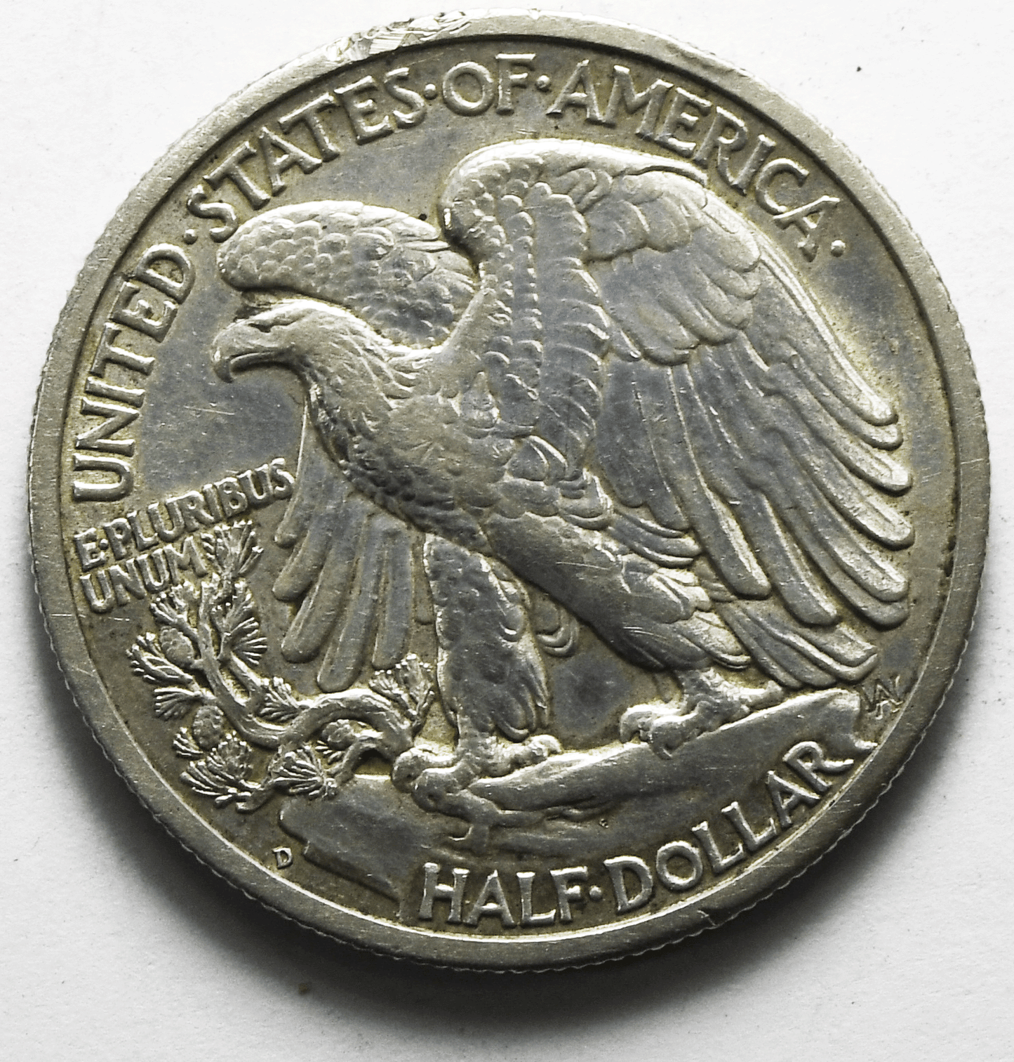 1942 D 50c Walking Silver Half Dollar Fifty Cents Denver AU