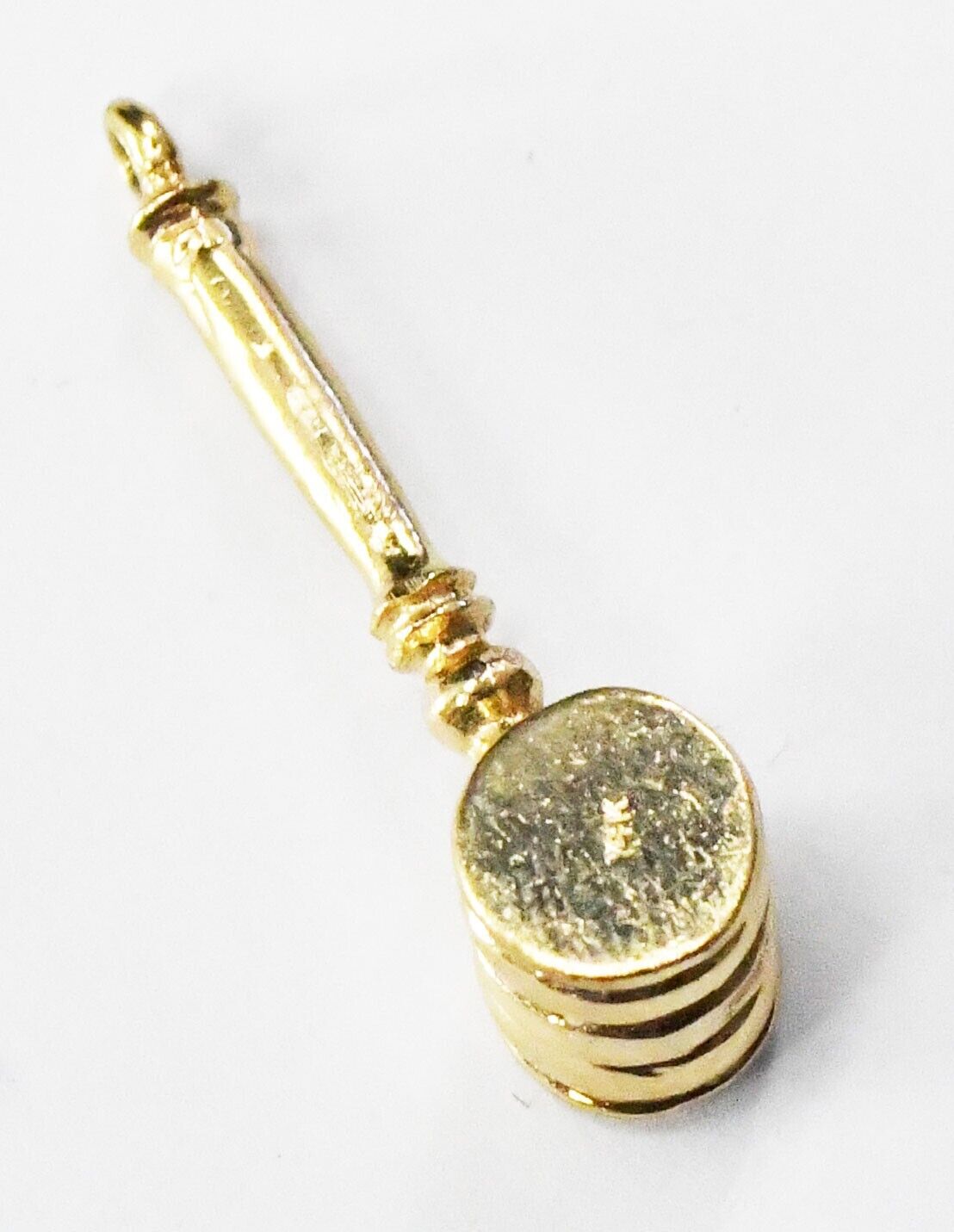 14k Solid Yellow Gold Gavel Charm 33mm x 10mm   3.9g