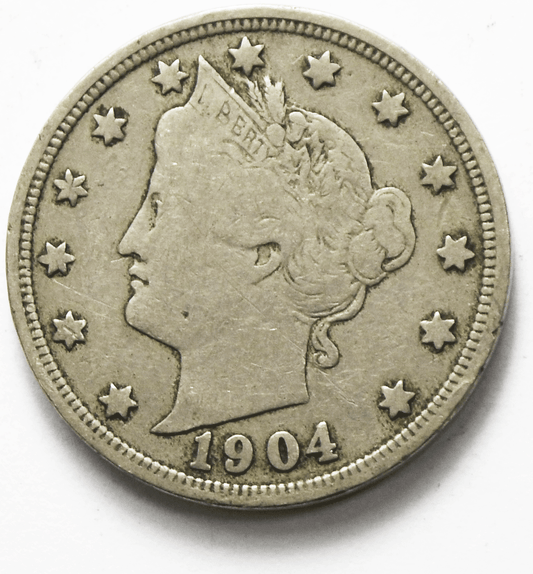 1904 5c V Liberty Nickel Five Cents Rare US Philadelphia