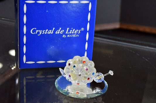 Vintage Crystal de Lites by Manon Snail Figurine 1 3/8" w/Box American Made