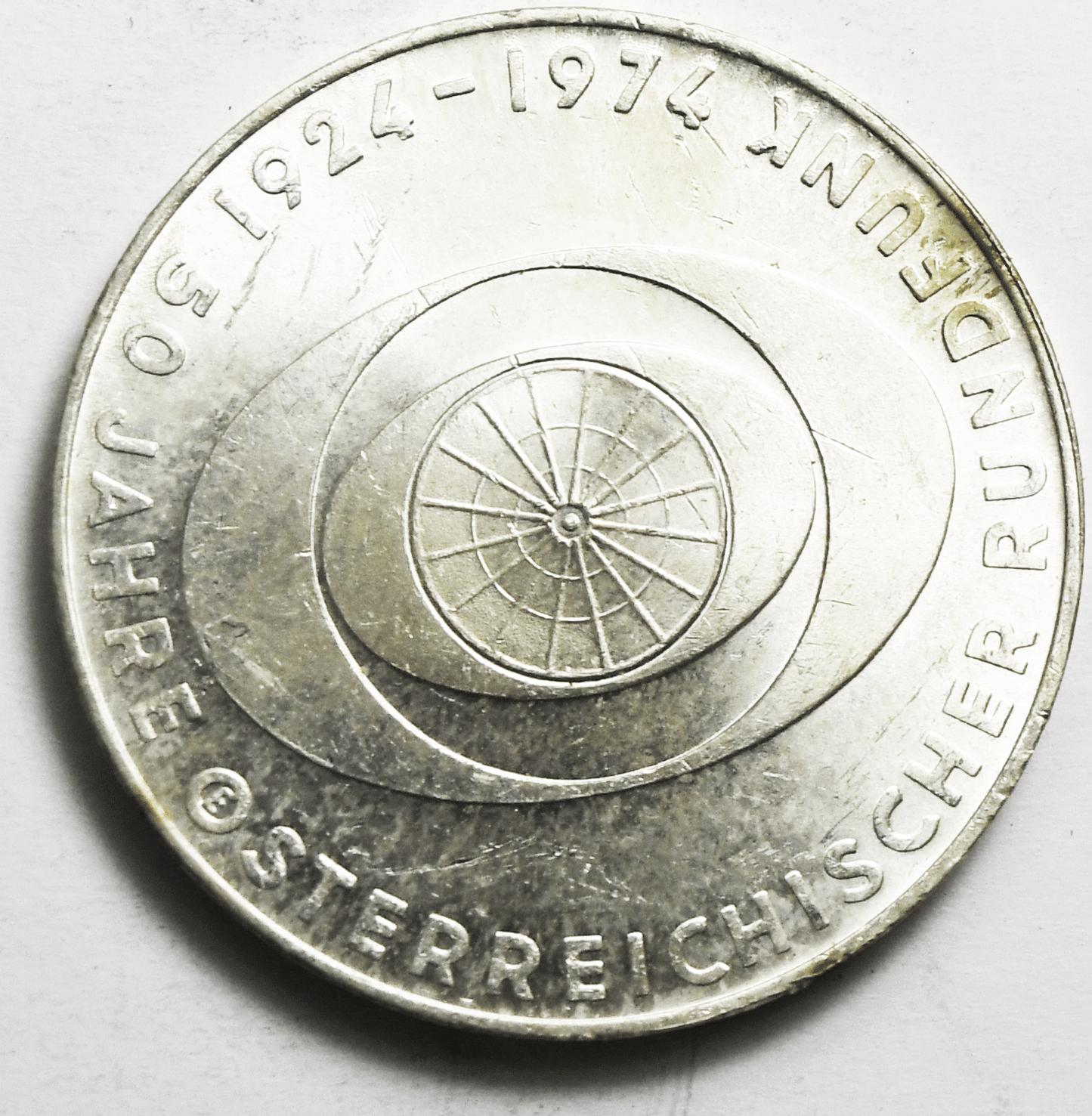 1974 Austria 50 Schilling Silver Coin KM#2922