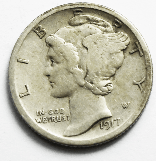 1917 D 10c Mercury Silver Dime Rare Ten Cents Denver
