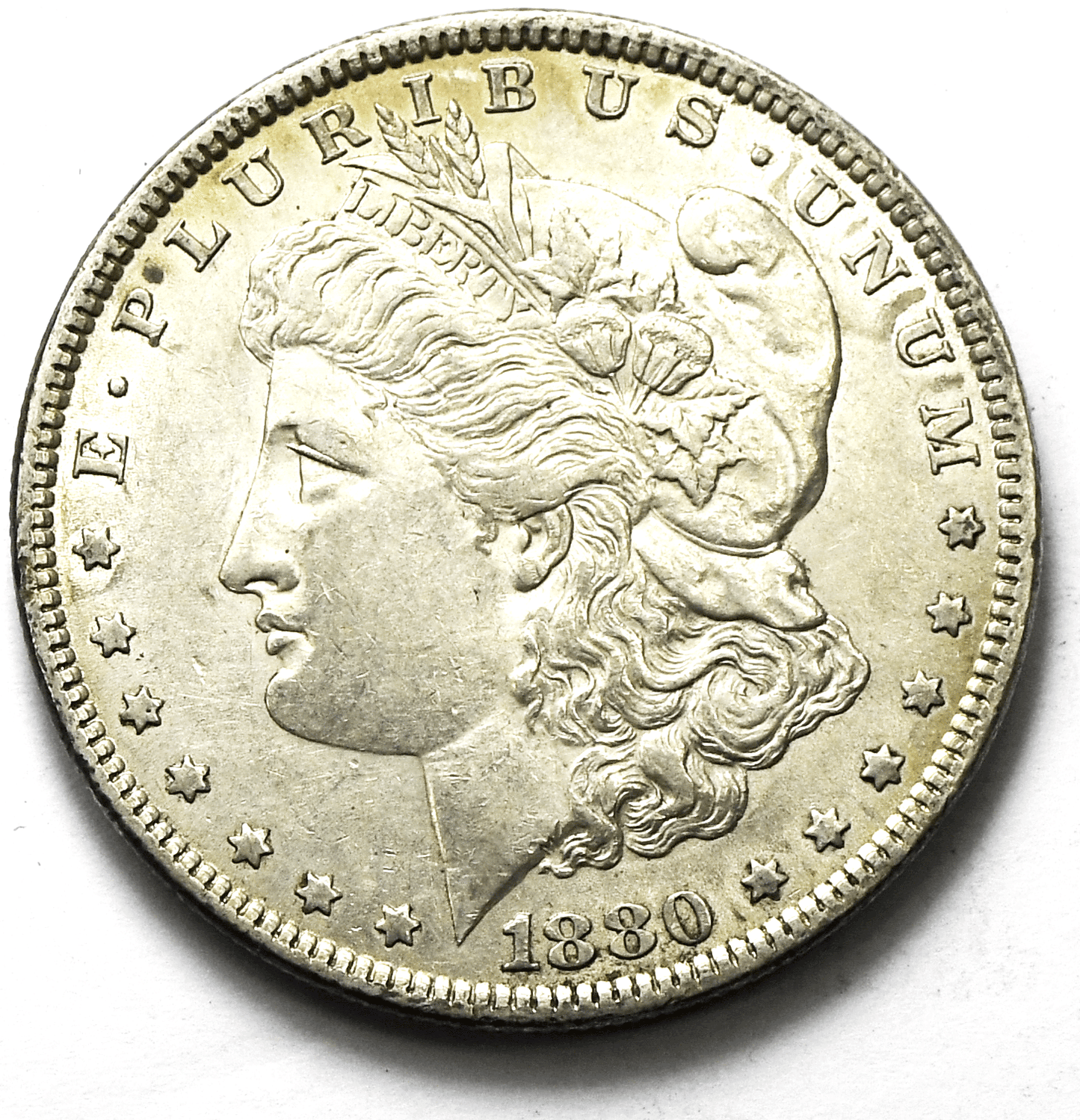 1880 $1 Morgan Silver One Dollar US Coin Philadelphia AU