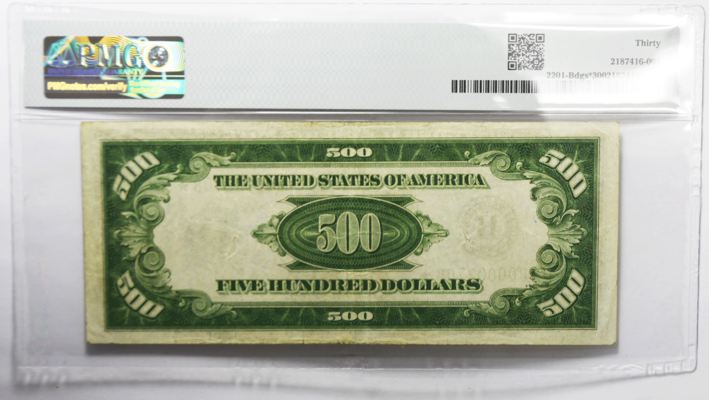 1934 $500 Federal Reserve Star Note B00002708* Fr#2201-B DGS PMG 30