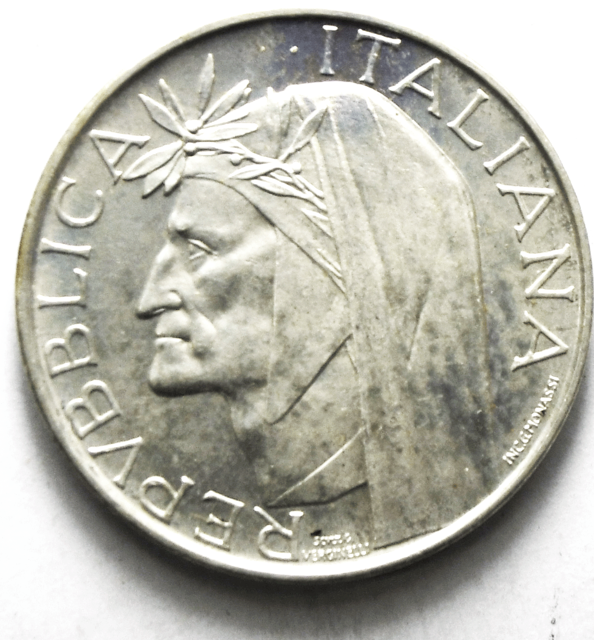 1965 R Italy 500 Five Hundred Lire Silver Coin Uncirculated KM# 100