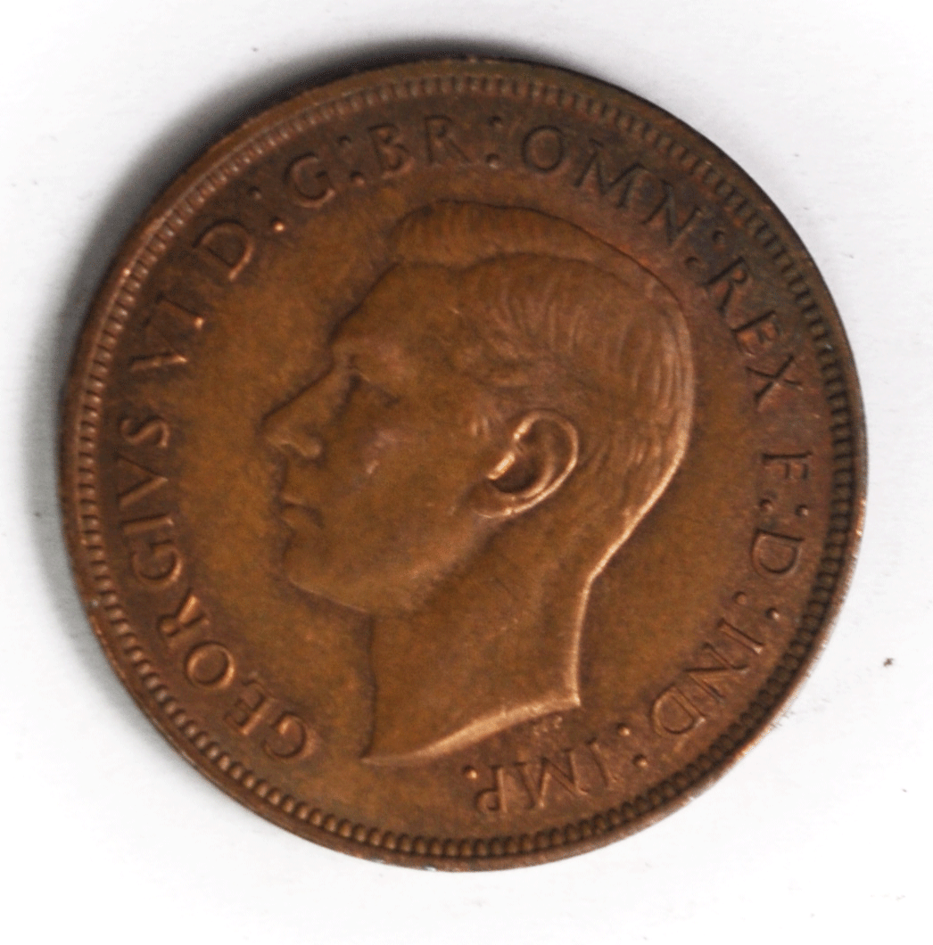 1940 Great Britain Bronze Penny KM# 845